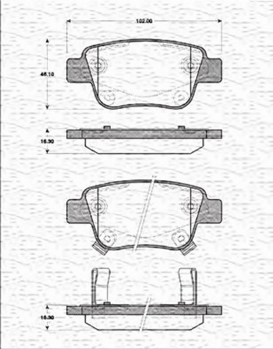 Magneti Marelli 363702161252 - Гальмівні колодки, дискові гальма autozip.com.ua