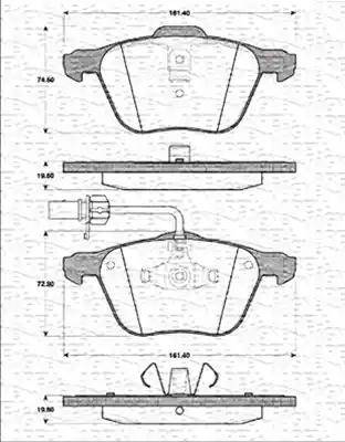 Magneti Marelli 363702161228 - Гальмівні колодки, дискові гальма autozip.com.ua