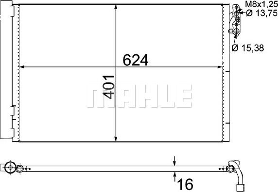 MAHLE AC 413 000P - Конденсатор, кондиціонер autozip.com.ua