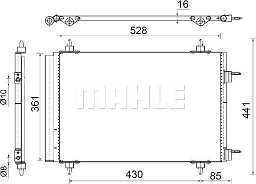 MAHLE AC 554 000S - Конденсатор, кондиціонер autozip.com.ua