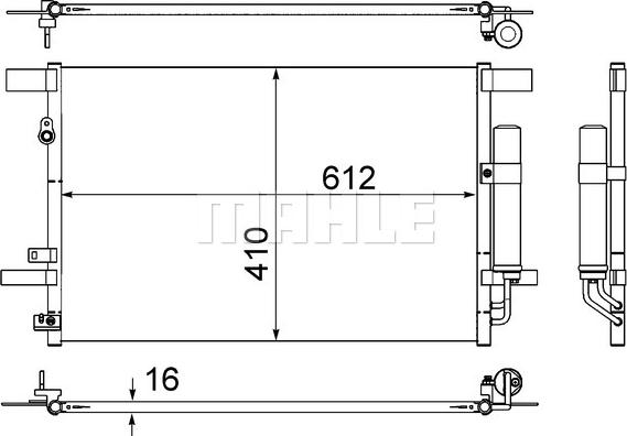 MAHLE AC 557 000S - Конденсатор, кондиціонер autozip.com.ua