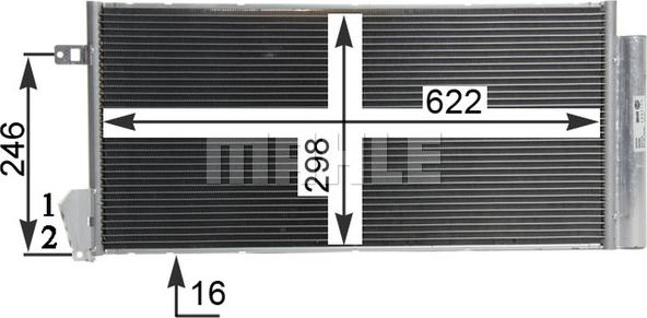 MAHLE AC 634 000P - Конденсатор, кондиціонер autozip.com.ua