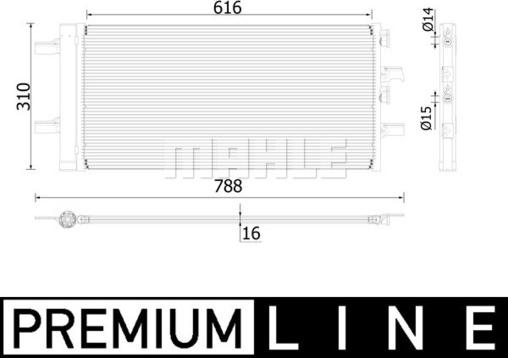 MAHLE AC 891 000P - Конденсатор, кондиціонер autozip.com.ua