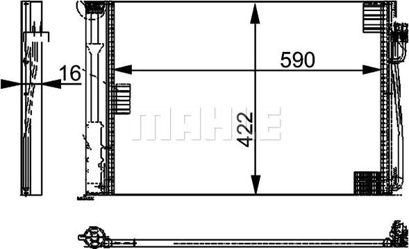 MAHLE AC 344 000P - Конденсатор, кондиціонер autozip.com.ua