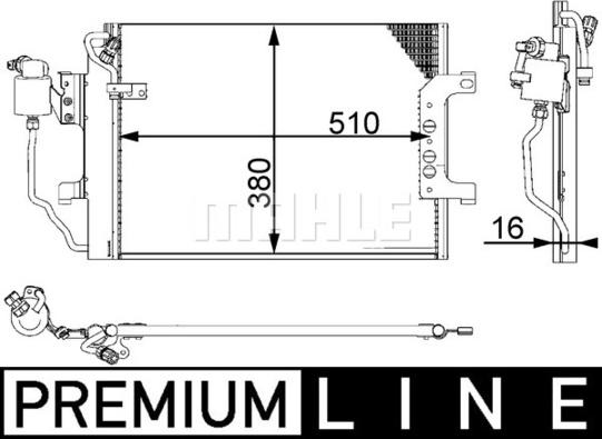 MAHLE AC 348 000P - Конденсатор, кондиціонер autozip.com.ua