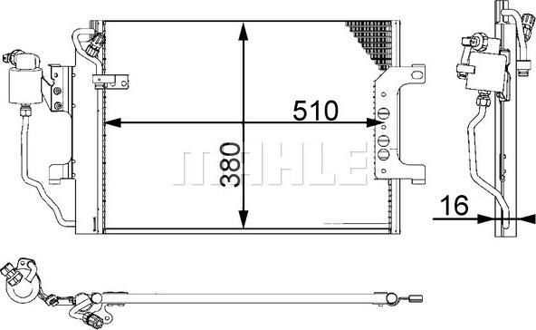 MAHLE AC 348 000P - Конденсатор, кондиціонер autozip.com.ua