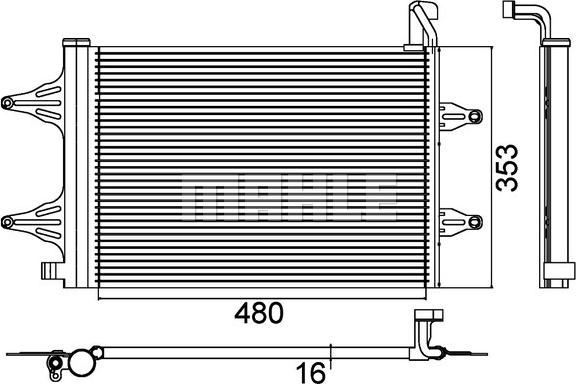 MAHLE AC 359 000P - Конденсатор, кондиціонер autozip.com.ua