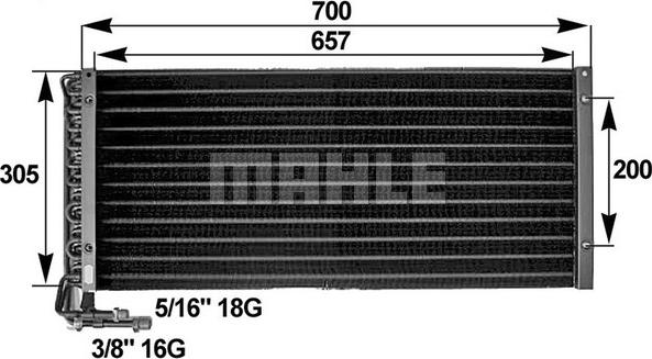 MAHLE AC 281 000P - Конденсатор, кондиціонер autozip.com.ua