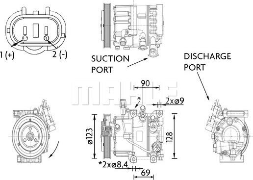 MAHLE ACP 1464 000P - Компресор, кондиціонер autozip.com.ua
