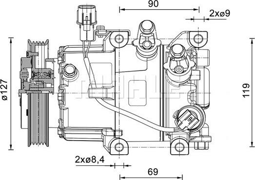 MAHLE ACP 1464 000P - Компресор, кондиціонер autozip.com.ua