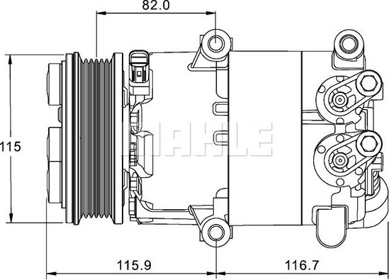 MAHLE ACP 1332 000P - Компресор, кондиціонер autozip.com.ua