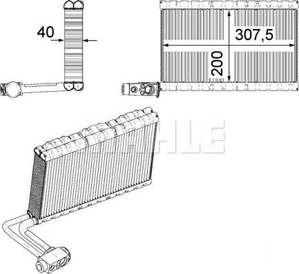 MAHLE AE 109 000P - Випарник, кондиціонер autozip.com.ua