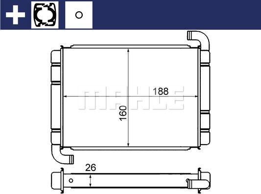 MAHLE AH 9 000S - Теплообмінник, опалення салону autozip.com.ua