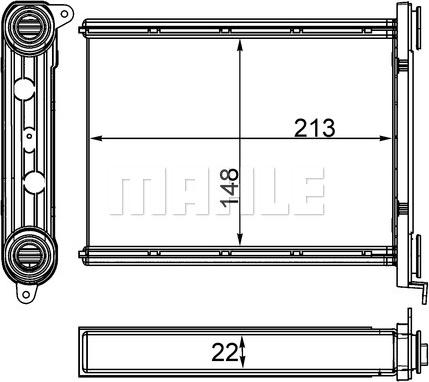 MAHLE AH 259 000S - Теплообмінник, опалення салону autozip.com.ua