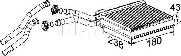 MAHLE AH 200 000P - Теплообмінник, опалення салону autozip.com.ua