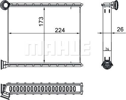 MAHLE AH 270 000S - Теплообмінник, опалення салону autozip.com.ua