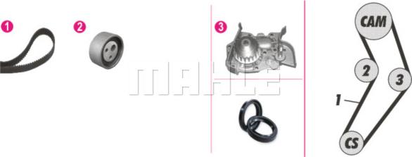 MAHLE CPK 49 000P - Водяний насос + комплект зубчатого ременя autozip.com.ua