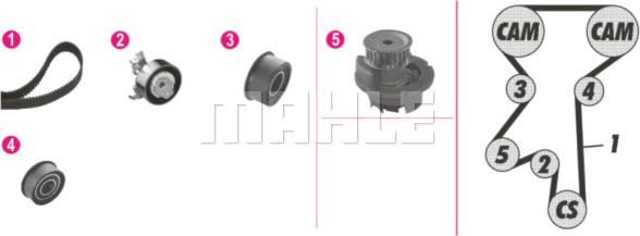MAHLE CPK 54 000P - Водяний насос + комплект зубчатого ременя autozip.com.ua