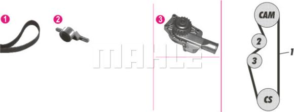 MAHLE CPK 52 000P - Водяний насос + комплект зубчатого ременя autozip.com.ua