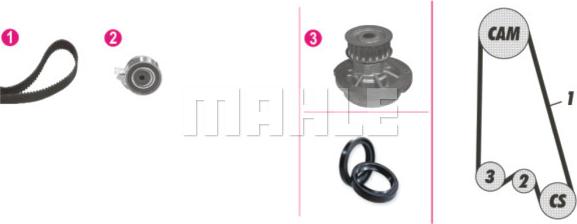 MAHLE CPK 64 000P - Водяний насос + комплект зубчатого ременя autozip.com.ua