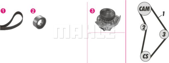 MAHLE CPK 126 000P - Водяний насос + комплект зубчатого ременя autozip.com.ua