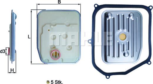 MAHLE HX 147KIT - Фільтр масляний АКПП VW GOLF IV 98-. AUDI A4 94- з прокладкою вир-во KNECHT-MAHLE autozip.com.ua