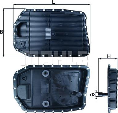 MAHLE HX 154 - Піддон масляний АКПП з фільтром BMW E60-E61-E63-E64-E87-E90-E91-E65-66-Z4 autozip.com.ua
