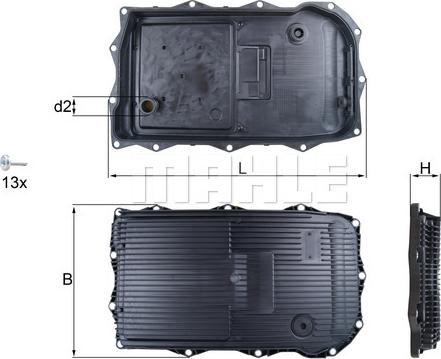 MAHLE HX 184 KIT - Масляний піддон, автоматична коробка передач autozip.com.ua