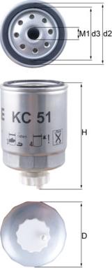 MAHLE KC 51 - Паливний фільтр autozip.com.ua