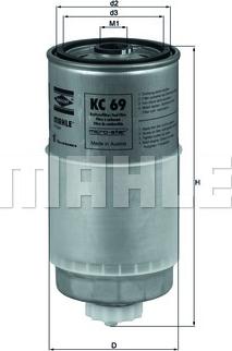 MAHLE KC 69 - Паливний фільтр autozip.com.ua