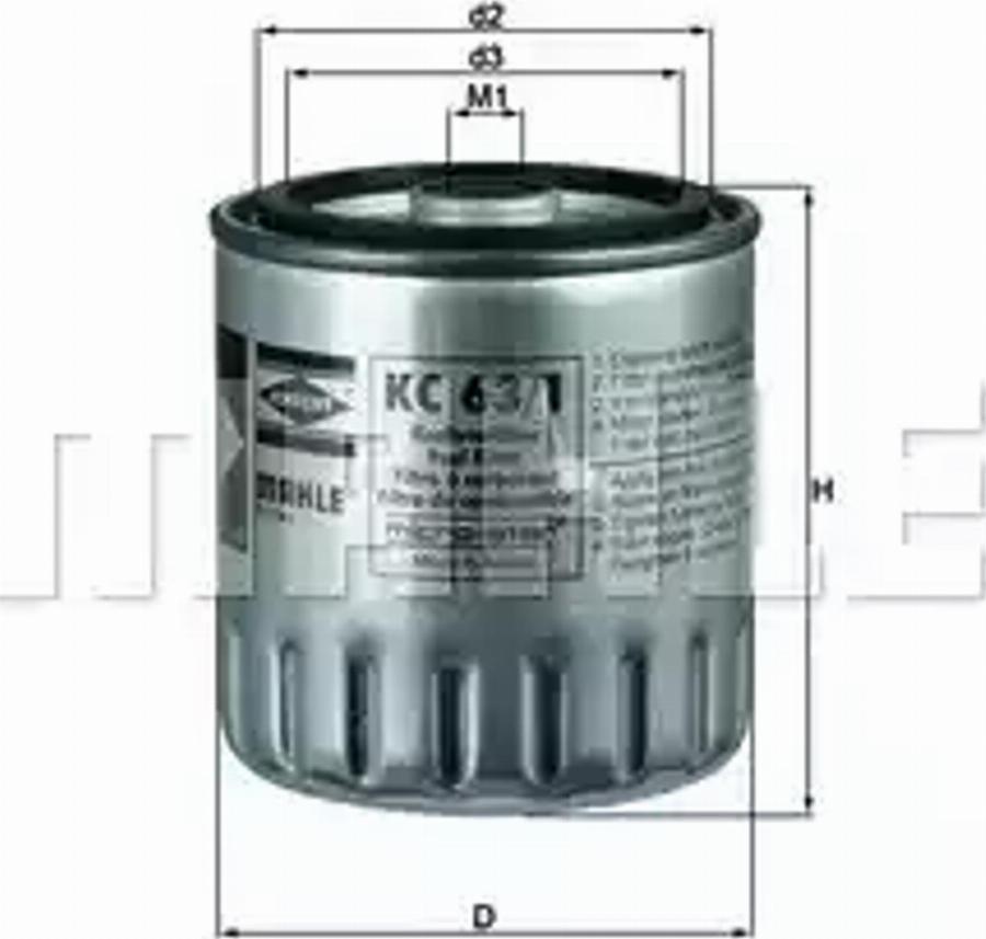 MAHLE KC 63/1D - Паливний фільтр autozip.com.ua
