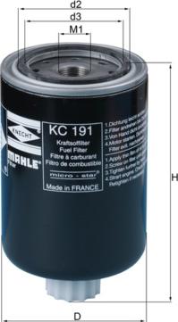 MAHLE KC 191 - Паливний фільтр autozip.com.ua