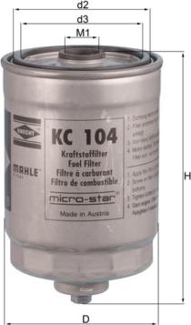 MAHLE KC 104 - Паливний фільтр autozip.com.ua