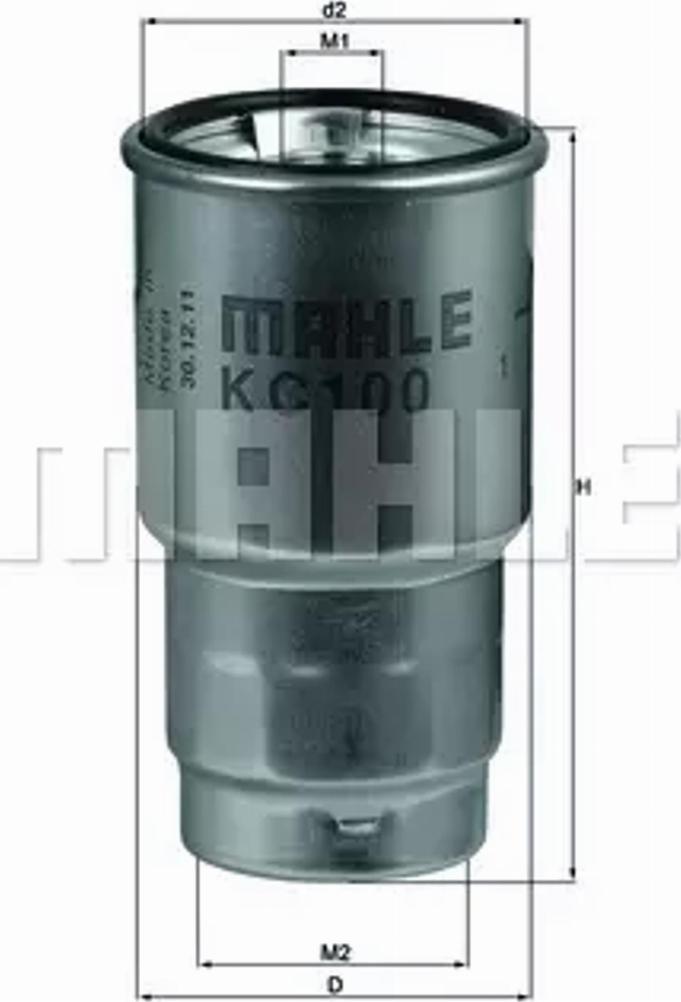 MAHLE KC 100D - Паливний фільтр autozip.com.ua
