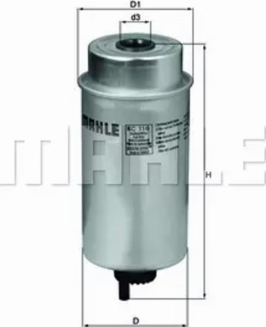MAHLE KC 116 - Паливний фільтр autozip.com.ua