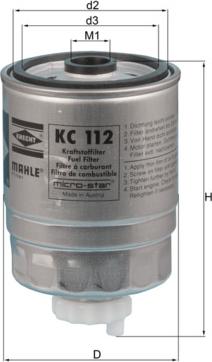 MAHLE KC 112 - Паливний фільтр autozip.com.ua