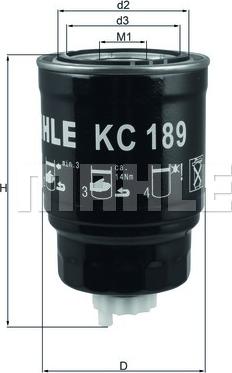 MAHLE KC 189 - Паливний фільтр autozip.com.ua
