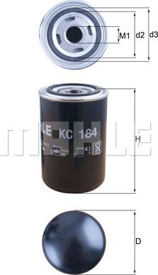 MAHLE KC 184 - Паливний фільтр autozip.com.ua