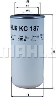 MAHLE KC 187 - Паливний фільтр autozip.com.ua