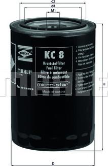 MAHLE KC 8 - Паливний фільтр autozip.com.ua