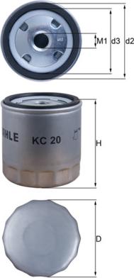 MAHLE KC 20 - Паливний фільтр autozip.com.ua