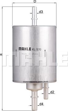 MAHLE KL 570 - Паливний фільтр autozip.com.ua