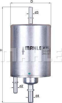 MAHLE KL 571 - Паливний фільтр autozip.com.ua