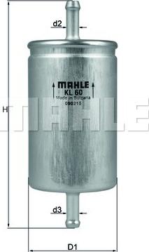 MAHLE KL 60 - Паливний фільтр autozip.com.ua