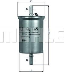 MAHLE KL 165 - Паливний фільтр autozip.com.ua