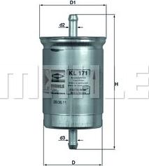 MAHLE KL 171 - Паливний фільтр autozip.com.ua