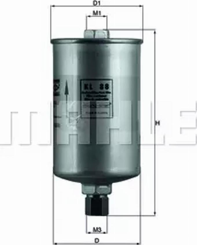 MAHLE KL 88 - Паливний фільтр autozip.com.ua