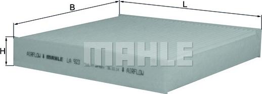 MAHLE LA 923 - Фільтр, повітря у внутрішній простір autozip.com.ua
