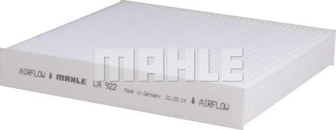 MAHLE LA 922 - Фільтр, повітря у внутрішній простір autozip.com.ua