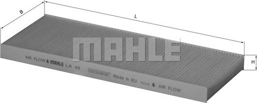 MAHLE LA 45 - Фільтр, повітря у внутрішній простір autozip.com.ua